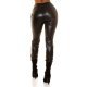 Pantaloni dama negri, imitatie piele, cu banda lata in talie, Veela 3 - jojofashion.ro