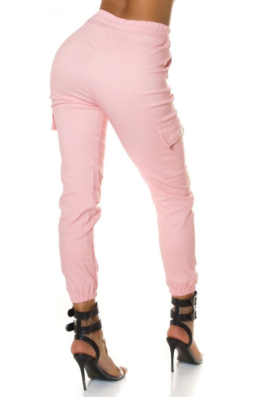 Pantaloni dama cargo roz cu buzunare aplicate Haru Pantaloni dama cargo roz cu buzunare aplicate Haru 2 - jojofashion.ro