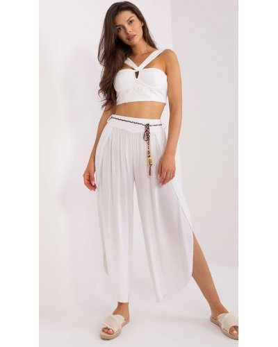 Pantaloni dama, Pantaloni dama salvari, albi, din vascoza, vaporosi, Jocasta3 - jojofashion.ro