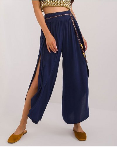 Pantaloni dama, Pantaloni dama salvari, bleumarin, din vascoza, vaporosi, Jocasta1 - jojofashion.ro