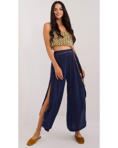 Pantaloni dama, Pantaloni dama salvari, bleumarin, din vascoza, vaporosi, Jocasta1 - jojofashion.ro