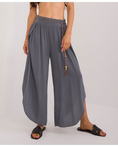 Pantaloni dama, Pantaloni dama salvari, gri, din vascoza, vaporosi, Jocasta - jojofashion.ro