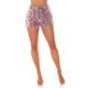 Pantaloni dama scurti roz pal, din paiete, cu talia inalta, Cherida 2 - jojofashion.ro