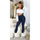 Pantaloni dama skinny, mulati, bleumarin navy, cu talia inalta, Berennis 4 - jojofashion.ro