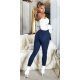 Pantaloni dama skinny, mulati, bleumarin navy, cu talia inalta, Berennis 5 - jojofashion.ro