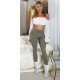 Pantaloni dama skinny, mulati, kaki, cu talia inalta, Berennis Pantaloni dama skinny, mulati, kaki, cu talia inalta, Berennis 4 - jojofashion.ro