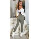 Pantaloni dama skinny, mulati, kaki, cu talia inalta, Berennis Pantaloni dama skinny, mulati, kaki, cu talia inalta, Berennis 5 - jojofashion.ro