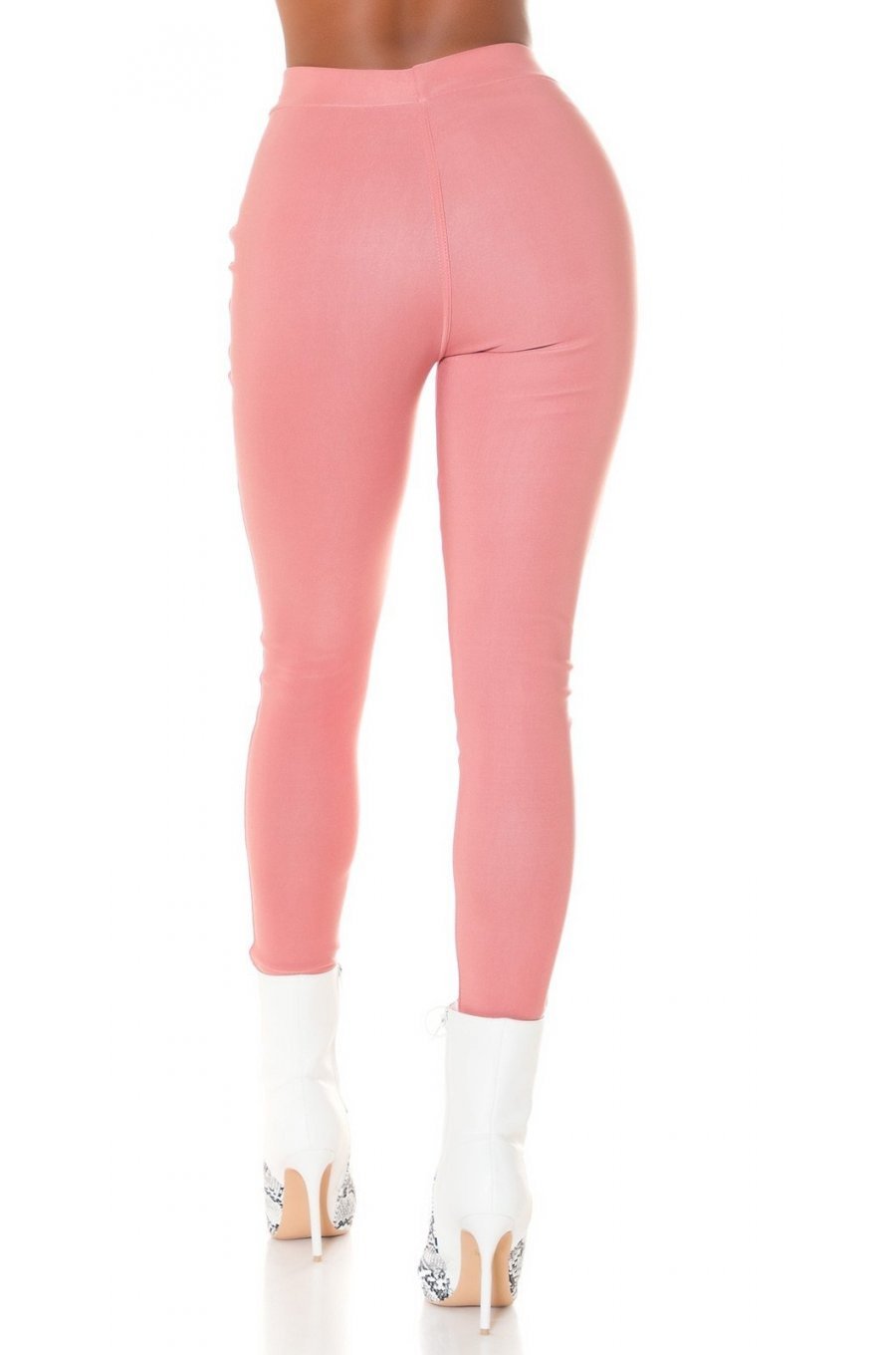 Pantaloni dama skinny, mulati, roz, cu talia inalta, Berennis Pantaloni dama skinny, mulati, roz, cu talia inalta, Berennis 2 - jojofashion.ro