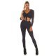 Pantaloni dama treggings, bleumarin navy, elastici, cu dunga neagra din glitter, Idalie 4 - jojofashion.ro