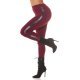 Pantaloni dama treggings, burgundy, elastici, cu dunga neagra din glitter, Idalie 2 - jojofashion.ro
