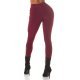 Pantaloni dama treggings, burgundy, elastici, cu dunga neagra din glitter, Idalie 4 - jojofashion.ro