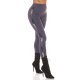 Pantaloni dama treggings, gri, elastici, cu dunga neagra din glitter, Idalie 2 - jojofashion.ro