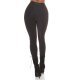 Pantaloni dama treggings, negri, elastici, cu dunga din glitter, Idalie 3 - jojofashion.ro