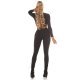 Pantaloni dama treggings, negri, elastici, cu dunga din glitter, Idalie 6 - jojofashion.ro