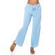 Pantaloni dama eleganti de vara, evazati, baby blue, cu talia inalta,  Ananda 3 - jojofashion.ro