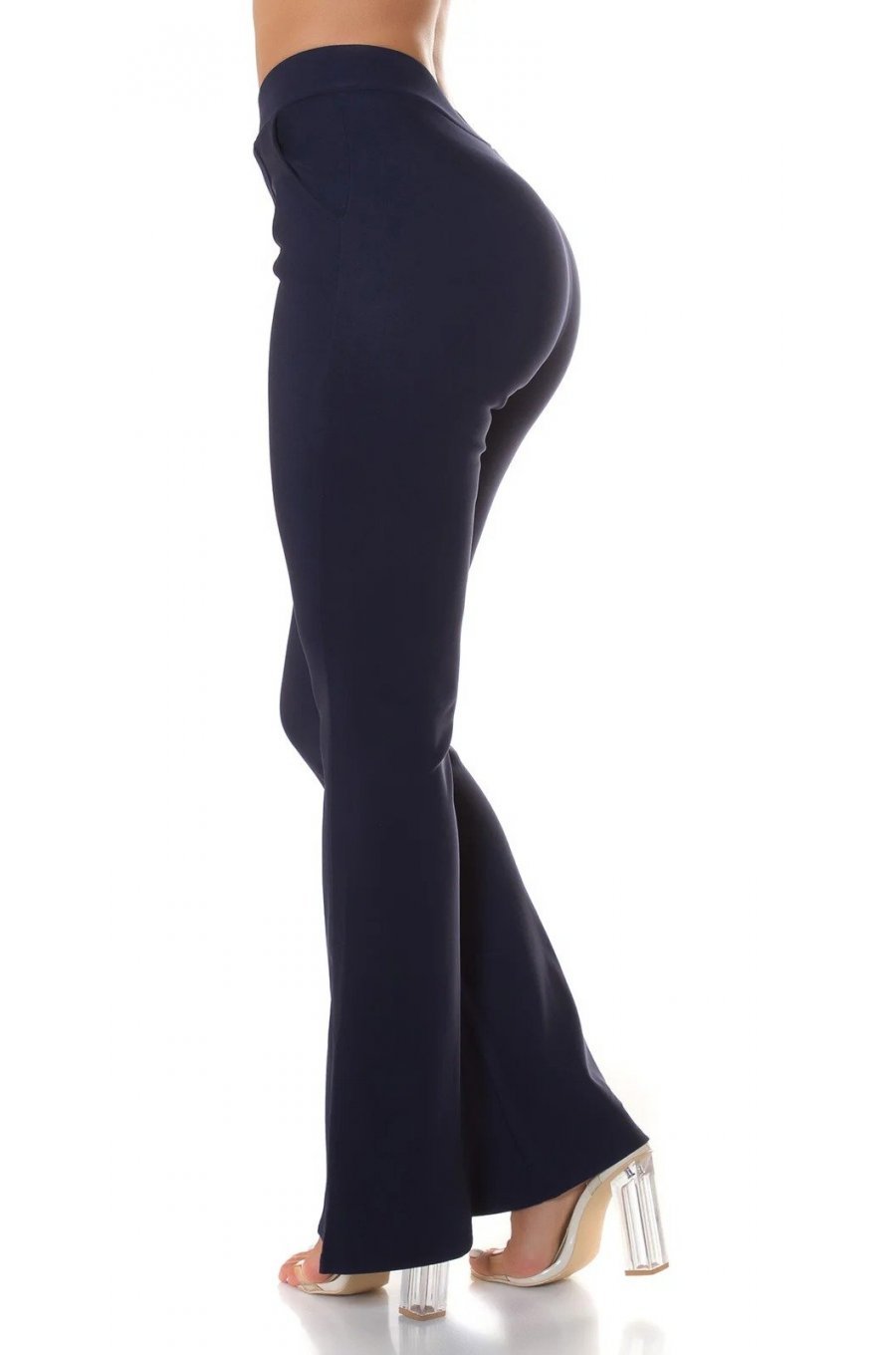 Pantaloni dama eleganti evazati bleumarin navy Verona Pantaloni dama eleganti evazati bleumarin navy Verona 2 - jojofashion.ro