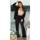 Set pantaloni evazati si camasa, oversize, negru, Reyhan Set pantaloni evazati si camasa, oversize, negru, Reyhan 2 - jojofashion.ro