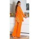 Set pantaloni evazati si camasa, oversize, orange, Reyhan Set pantaloni evazati si camasa, oversize, orange, Reyhan 3 - jojofashion.ro