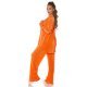 Set pantaloni evazati si camasa, oversize, orange, Reyhan Set pantaloni evazati si camasa, oversize, orange, Reyhan 5 - jojofashion.ro
