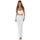 Set pantaloni evazati si top alb Kosette Set pantaloni evazati si top alb Kosette 2 - jojofashion.ro