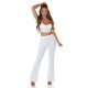 Set pantaloni evazati si top alb Kosette Set pantaloni evazati si top alb Kosette 4 - jojofashion.ro