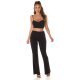 Set pantaloni evazati si top negru Kosette Set pantaloni evazati si top negru Kosette 2 - jojofashion.ro
