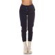 Pantaloni dama sport bleumarin, din bumbac, cu talia inalta, Itana 4 - jojofashion.ro