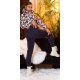 Pantaloni dama sport bleumarin, din bumbac, cu talia inalta, Itana 6 - jojofashion.ro
