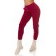 Pantaloni dama sport burgundy, din bumbac, cu talia inalta, Itana 2 - jojofashion.ro