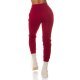 Pantaloni dama sport burgundy, din bumbac, cu talia inalta, Itana 3 - jojofashion.ro