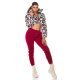 Pantaloni dama sport burgundy, din bumbac, cu talia inalta, Itana 4 - jojofashion.ro