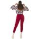Pantaloni dama sport burgundy, din bumbac, cu talia inalta, Itana 5 - jojofashion.ro