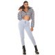 Pantaloni dama sport gri, din bumbac, cu talia inalta, Itana 7 - jojofashion.ro