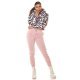 Pantaloni dama sport roz, din bumbac, cu talia inalta, Itana 4 - jojofashion.ro