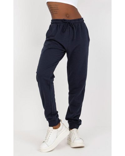Pantaloni trening dama, Pantaloni dama trening, bleumarin, din bumbac, Malinda - jojofashion.ro