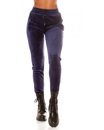 Pantaloni trening dama, Pantaloni dama trening, bleumarin navy, plusati, jogger, Jill - jojofashion.ro