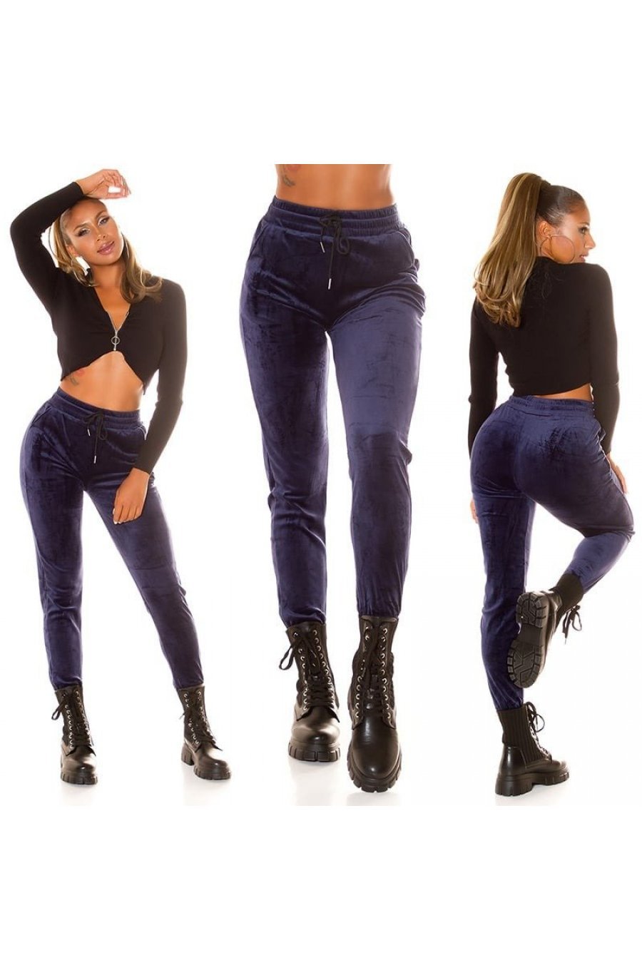 Pantaloni dama trening, bleumarin navy, plusati, jogger, Jill Pantaloni dama trening, bleumarin navy, plusati, jogger, Jill 7 - jojofashion.ro
