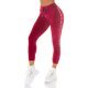 Pantaloni dama trening, burgundy, din catifea, cu dunga alba, Meribeth 3 - jojofashion.ro