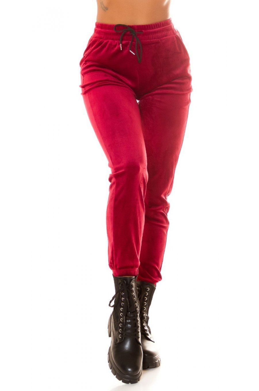 Pantaloni dama trening, burgundy, plusati, jogger, Jill Pantaloni dama trening, burgundy, plusati, jogger, Jill 1 - jojofashion.ro