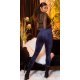 Pantaloni dama trening din catifea bleumarin, jogger, mulati, Violette 6 - jojofashion.ro