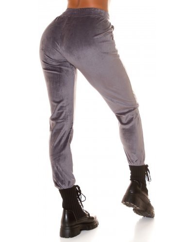 Pantaloni trening dama, Pantaloni dama trening, gri, plusati, jogger, Jill - jojofashion.ro