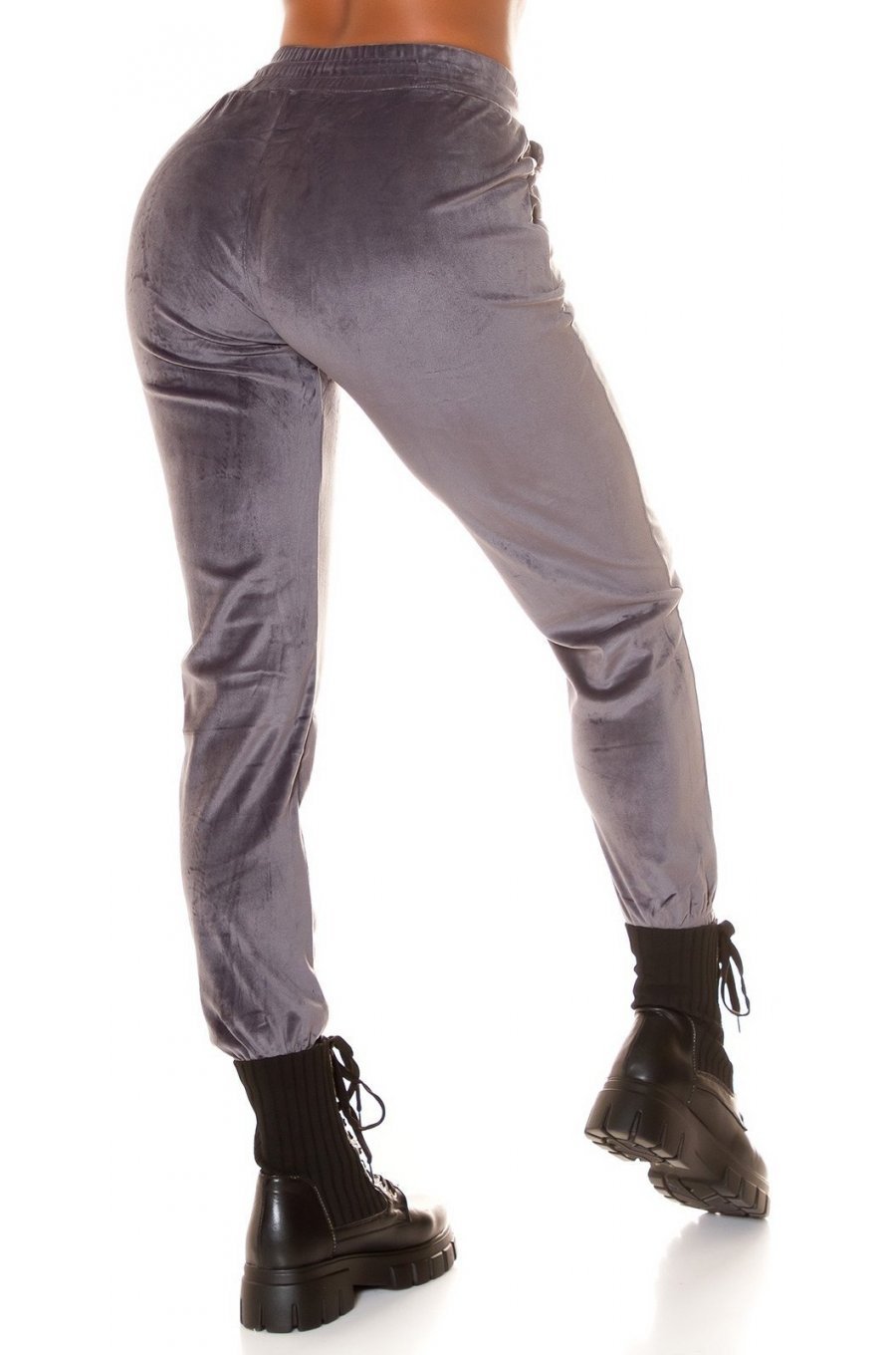 Pantaloni dama trening, gri, plusati, jogger, Jill Pantaloni dama trening, gri, plusati, jogger, Jill 2 - jojofashion.ro