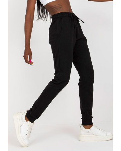 Pantaloni trening dama, Pantaloni dama trening, negri, din bumbac, Malinda - jojofashion.ro