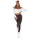 Pantaloni dama trening, negri, din catifea, cu dunga alba, Meribeth 7 - jojofashion.ro