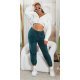 Pantaloni de trening dama, flausati, albastri petrol, jogger, Talya 4 - jojofashion.ro
