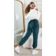Pantaloni de trening dama, flausati, albastri petrol, jogger, Talya 5 - jojofashion.ro