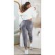 Pantaloni de trening dama, flausati, gri, jogger, Talya Pantaloni de trening dama, flausati, gri, jogger, Talya 5 - jojofashion.ro
