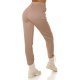 Pantaloni trening dama, casual, cappuccino, cu talia inalta, jogger, Sevinc 3 - jojofashion.ro