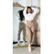 Pantaloni trening dama, casual, cappuccino, cu talia inalta, jogger, Sevinc 6 - jojofashion.ro