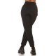 Pantaloni trening dama, casual, negri, cu talia inalta, jogger, Sevinc 3 - jojofashion.ro